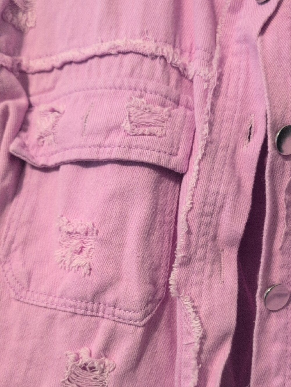 Distressed Lavender Button-Front Jacket - Picture 2 of 4